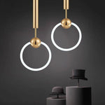 Suspension Led Ronde Jaxlong Dorée Luminaire Chambre