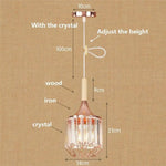 Suspension Led Rose Gold Et Cristal Luminaire Cuivre