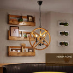 Suspension Led Rustique Avec Cordage Luminaire Chambre