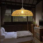 Suspension Led Rustique En Rotin Asian Luminaire Chambre