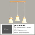 Suspension Led Scandinavie Kaylie Verre Bois B / Chaude Luminaire Chambre