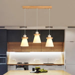 Suspension Led Scandinavie Kaylie Verre Bois Luminaire Chambre