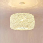 Suspension Led Tissu Couleur Country Beige Luminaire Chambre