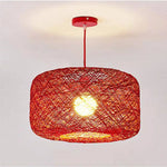 Suspension Led Tissu Couleur Country Rouge Luminaire Chambre