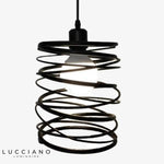 Suspension Led Tourbillon Noir Métal Luminaire Chambre