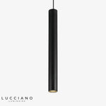 Suspension Led Tube Cylindre Noir / 6 X 20 Cm - 3W Luminaire Chambre