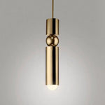 Suspension Led Tube Doré Avec Boule Luminaire Chambre