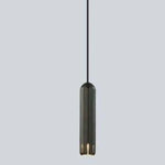 Suspension Led Tube Métal Hang Noir / 20Cm Froide Luminaire Chambre