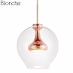 Suspension Led Verre Arrondi Glass Rose Gold / Froide Luminaire Chambre