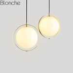 Suspension Led Verre Boule Dorée Luminaire Chambre