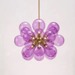 Suspension Led Verre Coloré Glass Violet / Froide Luminaire Chambre