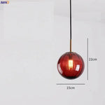 Suspension Led Verre Coloré Hang Rouge Luminaire Chambre