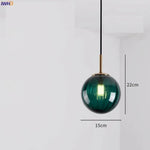 Suspension Led Verre Coloré Hang Vert Luminaire Chambre