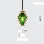 Suspension Led Verre Et Doré Cage Vert - A Luminaire Chambre