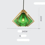 Suspension Led Verre Et Doré Cage Vert - B Luminaire Chambre