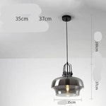 Suspension Led Verre Fumé Arrondi Gris Luminaire Chambre