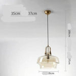 Suspension Led Verre Fumé Arrondi Marron Luminaire Chambre