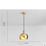 Suspension Led Verre Métal Doré 20 X 120Cm / Froide Luminaire Chambre