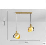 Suspension Led Verre Métal Doré 54 X 120Cm / Chaude Luminaire Chambre