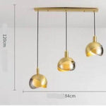 Suspension Led Verre Métal Doré 84 X 120Cm / 3 Couleurs Luminaire Chambre