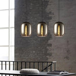 Suspension Led Verre Ovale Industrielle Luminaire Chambre