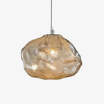 Suspension Led Verre Soufflé Hang Style Ambré / A - 20 X 15Cm Luminaire Chambre