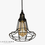 Suspension Led Vintage Cage Métallique Luminaire Chambre