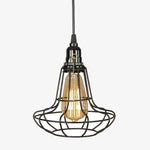 Suspension Led Vintage Cage Métallique Luminaire Chambre