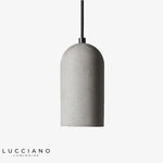 Suspension Led Vintage En Ciment Arrondi Luminaire Cuivre