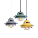 Suspension Led Vintage Métal Et Verre Coloré Luminaire Chambre