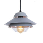 Suspension Led Vintage Métal Et Verre Coloré Luminaire Chambre