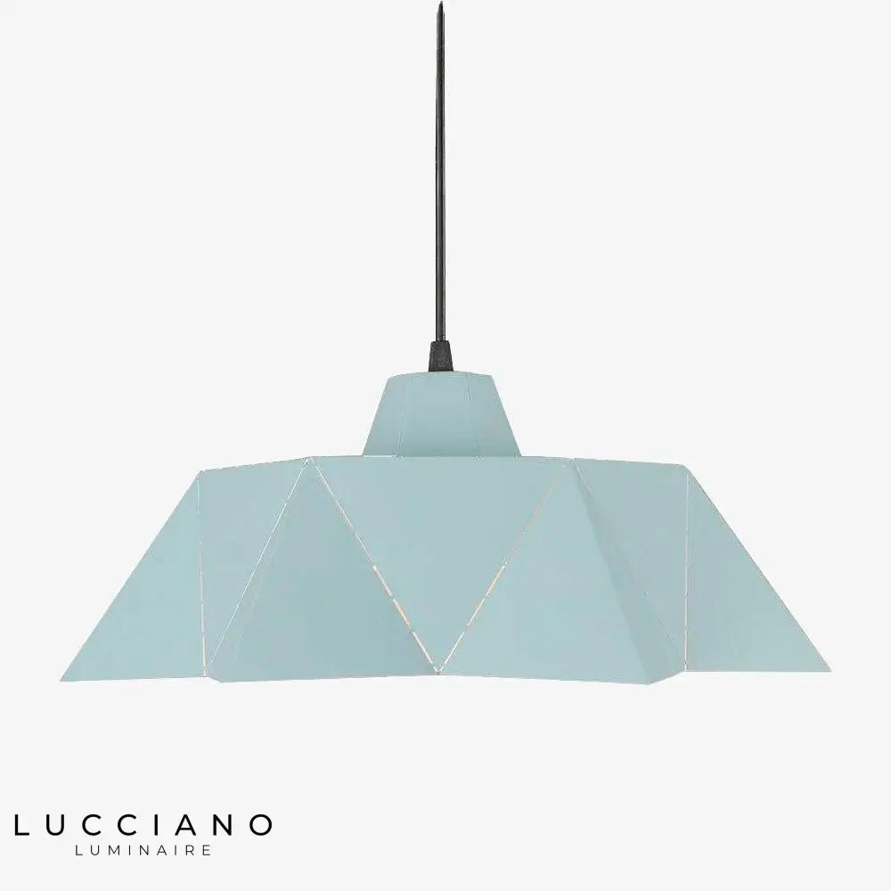 Suspension Led Vintage Métal Triangles Turquoise Luminaire Chambre