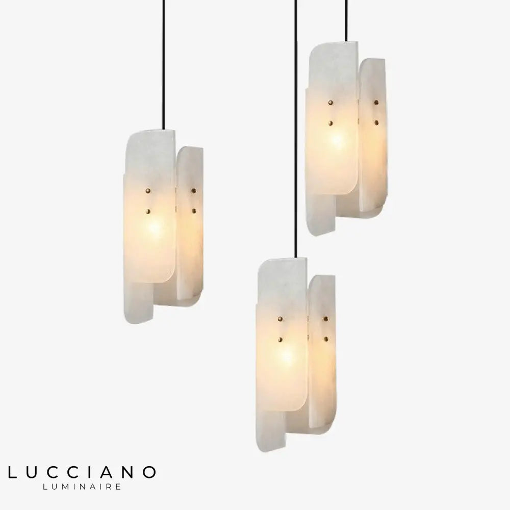 Suspension Marbre Blanc Led Luxe Luminaire Chambre