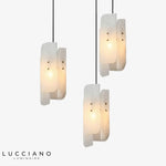 Suspension Marbre Blanc Led Luxe Luminaire Chambre