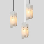 Suspension Marbre Blanc Led Luxe Luminaire Chambre