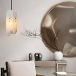 Suspension Marbre Blanc Led Luxe Luminaire Chambre