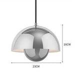 Suspension Maryana Abat-Jour Demi-Cercle Coloré Chromé Luminaire Chambre