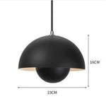 Suspension Maryana Abat-Jour Demi-Cercle Coloré Noir Luminaire Chambre