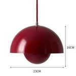 Suspension Maryana Abat-Jour Demi-Cercle Coloré Rouge Luminaire Chambre