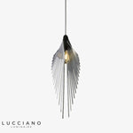 Suspension Métal Ailes D’oiseau Badir Argenté Luminaire Chambre