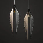 Suspension Métal Ailes D’oiseau Badir Doré Et Argenté Luminaire Chambre