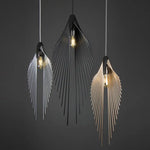 Suspension Métal Ailes D’oiseau Badir Doré Luminaire Chambre