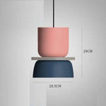 Suspension Métal Coloré Arrondi Moderne B - Rose Et Bleu Luminaire Chambre