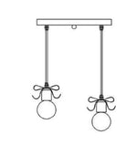 Suspension Métal Noeud Design 2 Lampes / Noir Luminaire Chambre