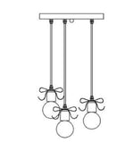 Suspension Métal Noeud Design 3 Lampes - Base Ronde / Noir Luminaire Chambre