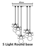 Suspension Métal Noeud Design 5 Lampes - Base Ronde / Noir Luminaire Chambre