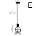 Suspension Métallique Industrielle Ronde Luminaire Chambre