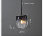 Suspension Moderne En Verre Cendré Luminaire Chambre