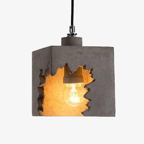 Suspension LED Cube Gris Moderne