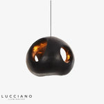 Suspension Noire Ronde Aldo Luminaire Cuivre